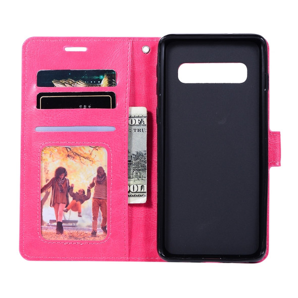 Crazy Horse Texture Horizontal Flip Leather Case with Holder & Card Slots & Wallet & Photo Frame for Galaxy S10E(rose)