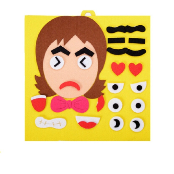 DIY Emotion Puzzle Toys Creative Non-woven Facial Expression Stickers Kids Educational Learning Toys(Mom)