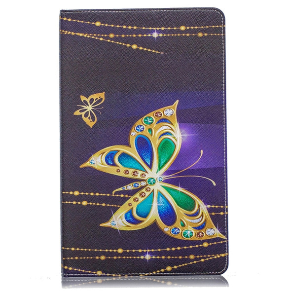 Colored Drawing Big Butterfly Pattern Horizontal Flip Leather Case for Galaxy Tab A 10.1 (2019) T510 / T515, with Holder & Card Slots & Wallet