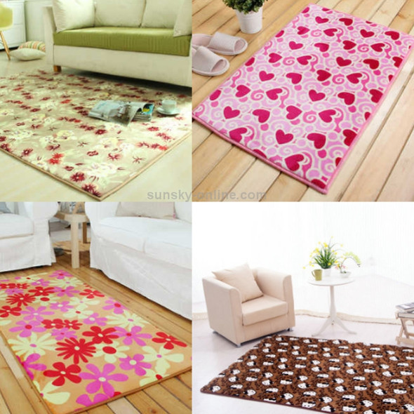 Thick Modern Household Non-slip Absorbent Floor Mats for Kitchen and Bathroom, Size:60 x 120cm(Brown Flower)