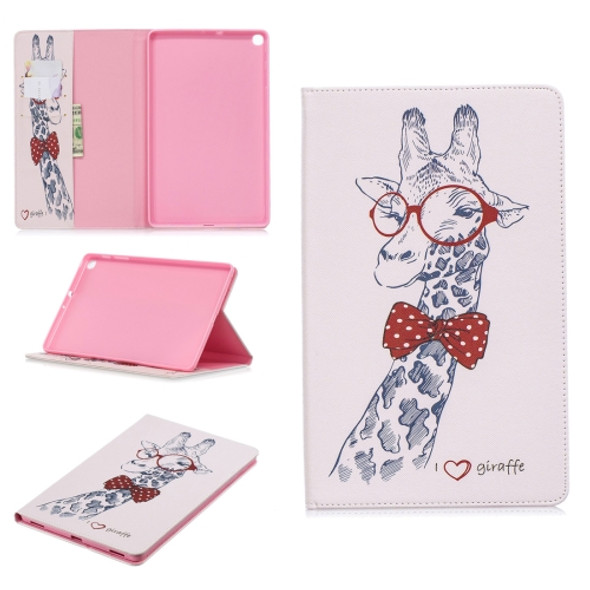 Colored Drawing Deer Pattern Horizontal Flip Leather Case for Galaxy Tab A 10.1 (2019) T510 / T515, with Holder & Card Slots & Wallet