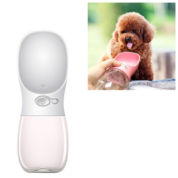 Portable Pet Dog Water Bottle Small Large Dog Travel Puppy Cat Drinking Water Bowl Outdoor Pet Water Dispenser Feeder Pet Supplies, Size:350 ml(White)