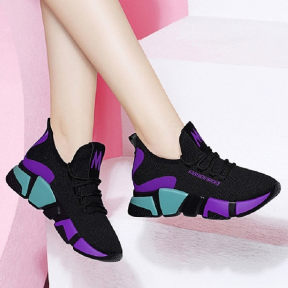 Women Shoes Wild Cloth Sneakers, Size:34(Purple)
