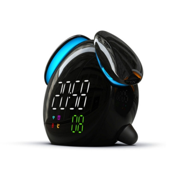 Creative Cartoon Dog Time Voice Broadcast Intelligent Induction Multifunctional Alarm Clock, Style:Weather Forecast(Black)