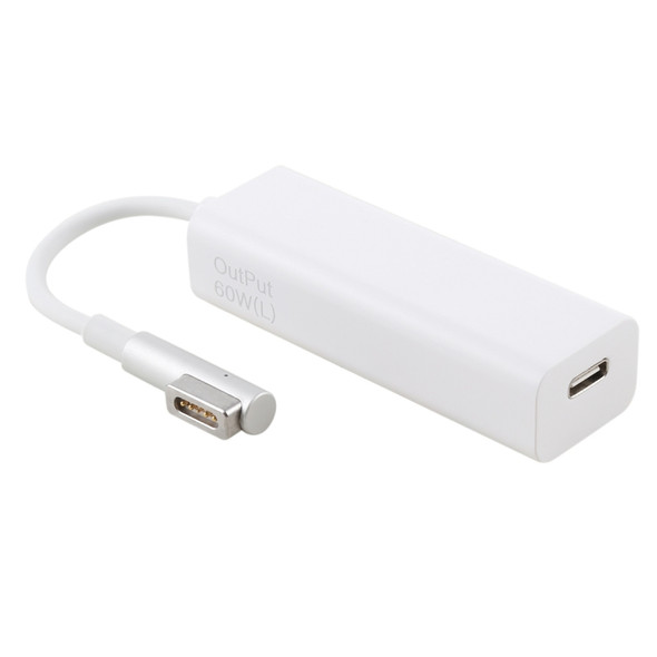 AnyWatt 60W USB-C / Type-C Female to 5 Pin MagSafe 1 Male L Head Series Charge Adapter Converter for MacBook (White)