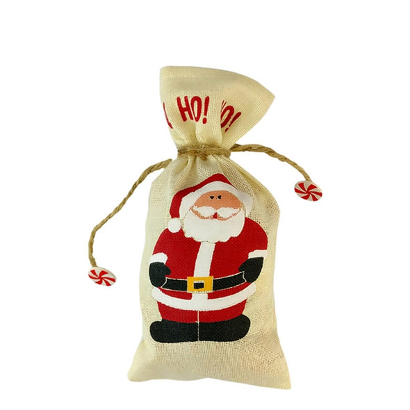 3 PCS Christmas Scene Decoration Tableware Cover Christmas Creative Sackcloth Dishes Bags Gifts Bags, Random Color Delivery