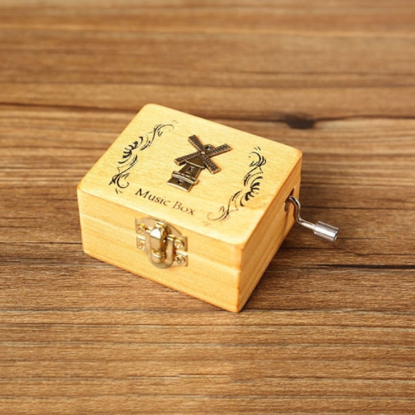 Creative Hand-cranked Wooden Music Box Valentine Day Gift(Dutch Windmills)