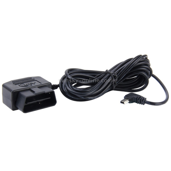 Car Auto 16Pin OBD Charging Cable Micro USB Power Adapter for GPS Tablet E-dog Phone, Cable Length: 2m