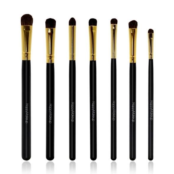 HappyMakeup 7 PCS Professional Makeup Brushes Set Makeup Tools (Black+Gold)