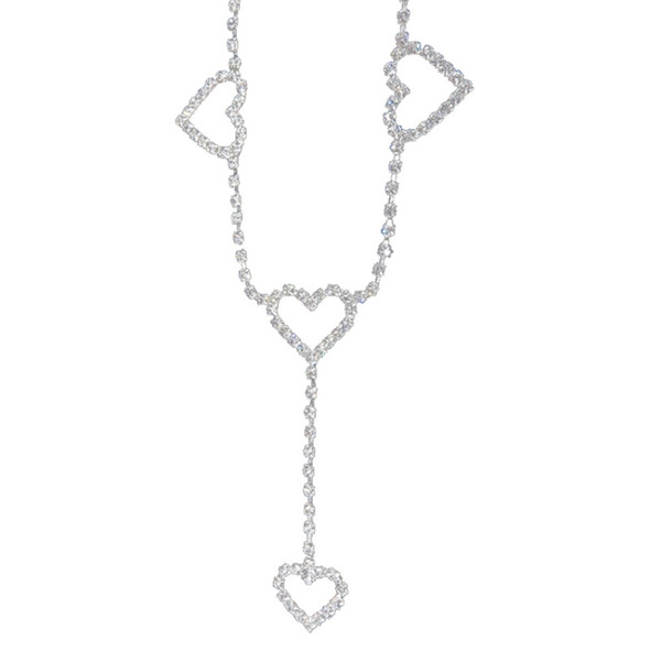 Vintage Heart Waist Chain Sexy Rhinestone Belts, Length: 120cm