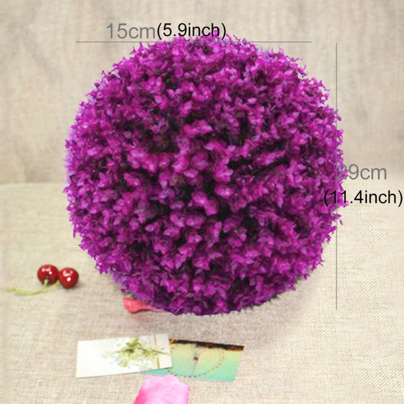 Artificial Purple Eucalyptus Plant Ball Topiary Wedding Event Home Outdoor Decoration Hanging Ornament, Diameter: 11.4 inch