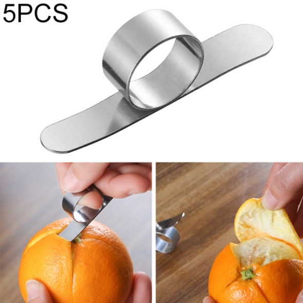 5 PCS Stainless Steel Finger Open Orange Peeler Parer Tool