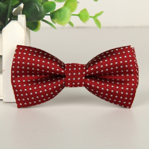 Children Dot Pattern Bow Tie Bow-knot(Dark Red)