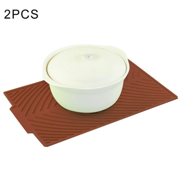 2 PCS Multi-function Silicone Foldable Water Filter Mat Drain Insulation Pad (Coffee)