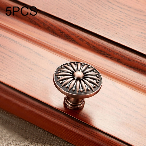 5 PCS 6077 Solid Wood Furniture Cabinet Handle Red Bronze Handles