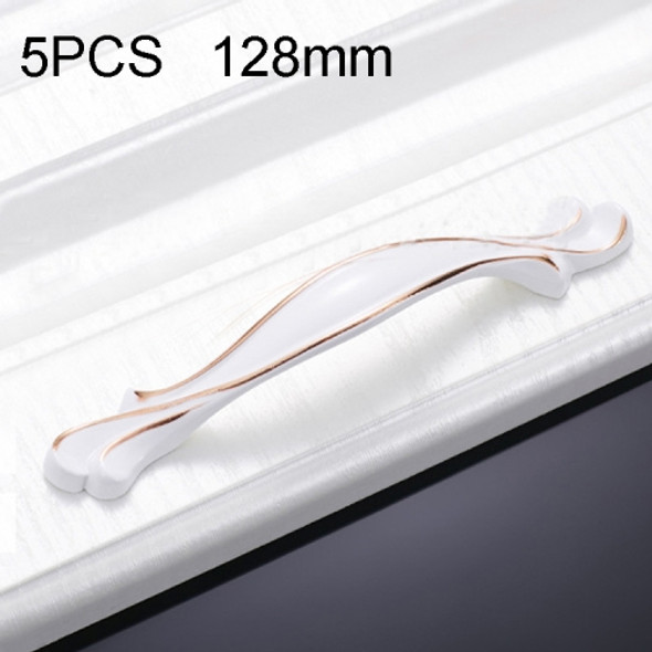 5 PCS 6587-128 Cabinet Wardrobe Drawer Zinc Alloy Handle (White)