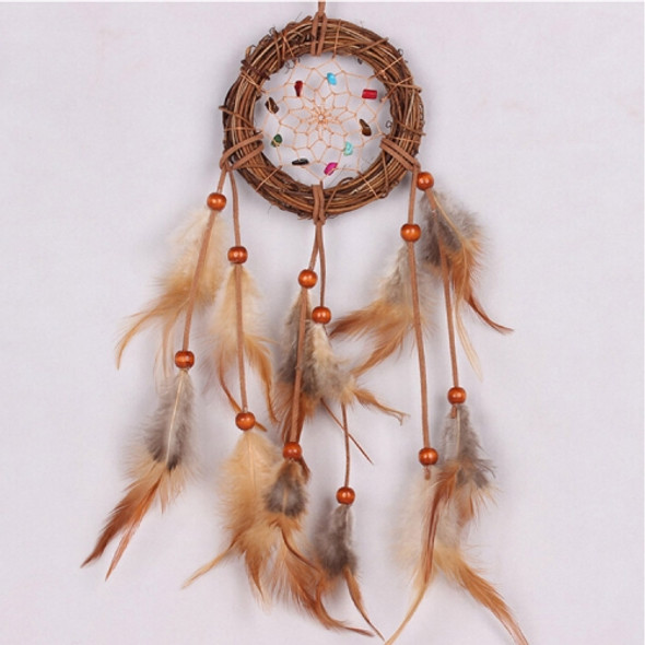 Creative Hand-woven Crafts Colorful Grass Vine Wind Chimes Dream Catcher Home Car Wall Hanging Decoration