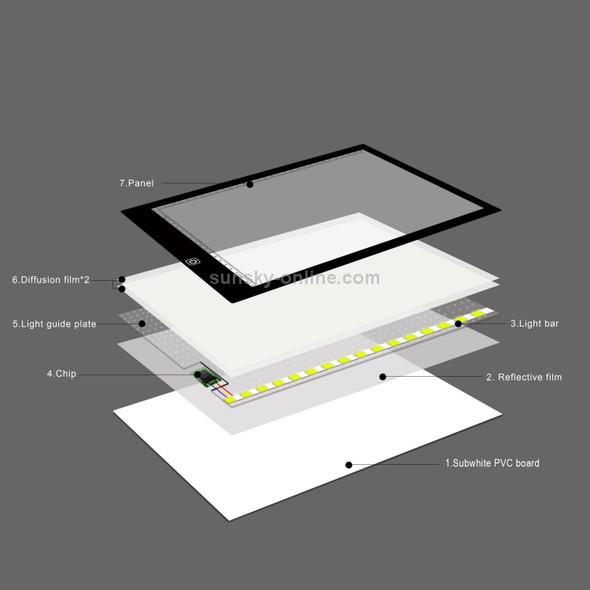 A4 Size LED Three Level of Brightness Dimmable Acrylic Copy Boards for Anime Sketch Drawing Sketchpad