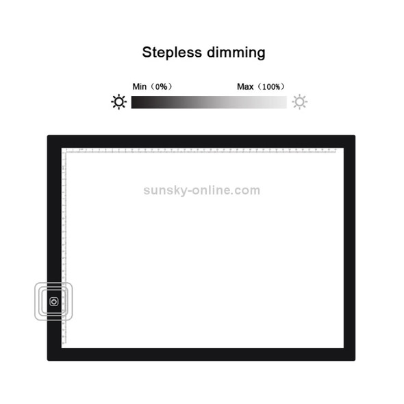 A3 Size 8W 5V LED Ultra-thin Stepless Dimming Acrylic Copy Boards for Anime Sketch Drawing Sketchpad, with USB Cable & Plug