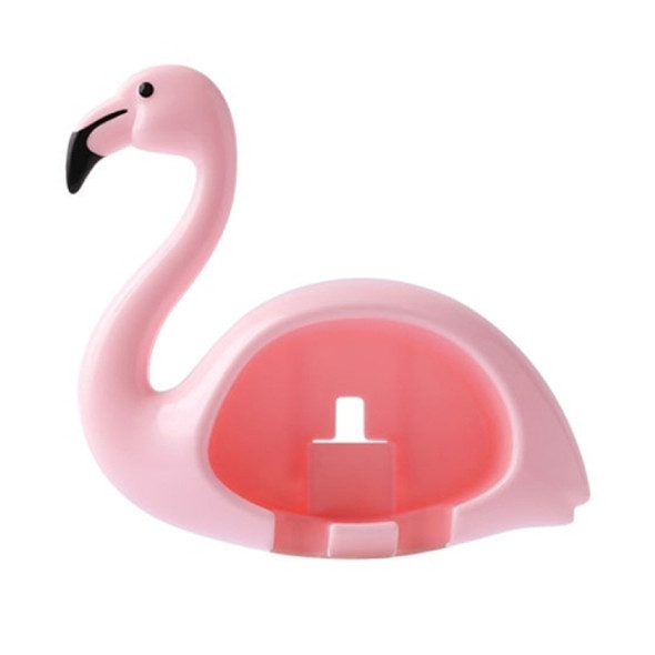 Flamingo Punch-free Cute Animals Suction Bathroom Toothbrush Hooker Toothbrush Holder(Pink)