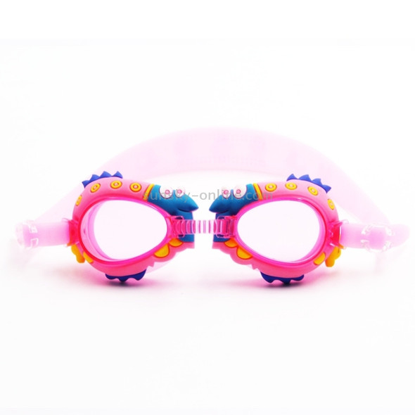 Cartoon Shark Pattern Anti-fog Silicone Swimming Goggles with Ear Plugs for Children(Pink)