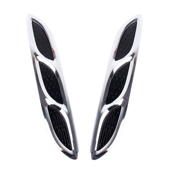 2PCS V-623 JDM Style Plastic Decorative Air Flow Intake Turbo Bonnet Hood Side Vent Cover With Self-adhesive Stick