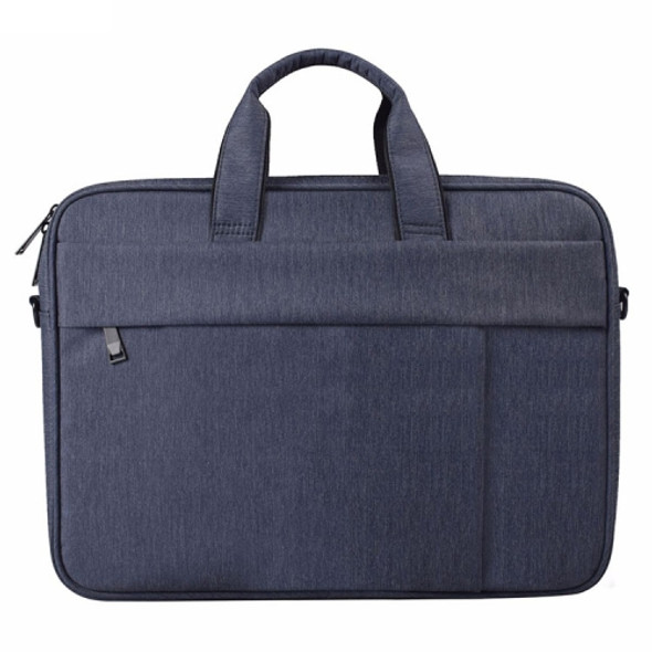 DJ03 Waterproof Anti-scratch Anti-theft One-shoulder Handbag for 14.1 inch Laptops, with Suitcase Belt(Navy Blue)