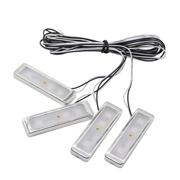 4 PCS Universal Car Colorful LED Inner Handle Light Atmosphere Lights Decorative Lamp DC12V / 0.5W Cable Length: 70cm (Colour)