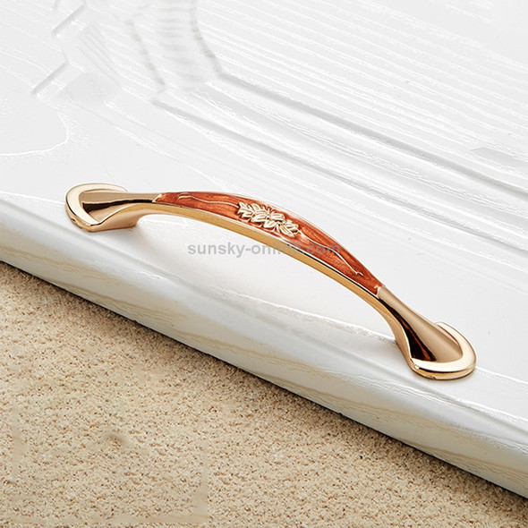 5 PCS 6026A-96 European Style Zinc Alloy Cabinet Wardrobe Drawer Door Handle, Hole Spacing: 96mm (Red Amber)