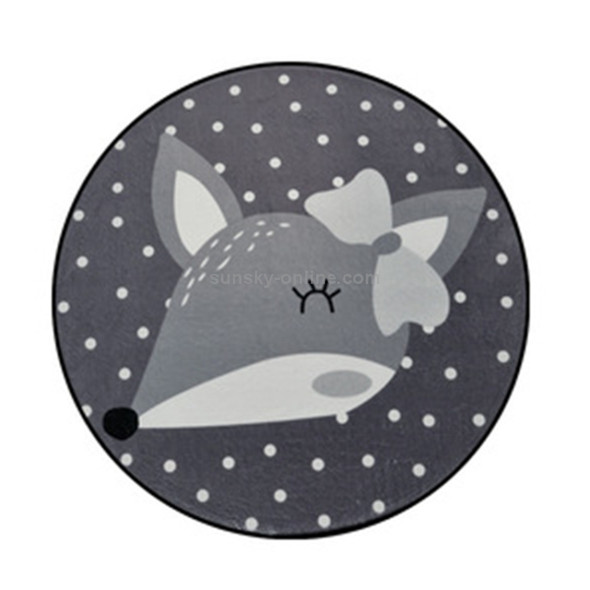 Cartoon Animal Round Carpet Kids Room Computer Chair Round Rug Home Decor Soft Bedroom Carpet, Size:Diameter 180cm(Wave Point Rabbit)