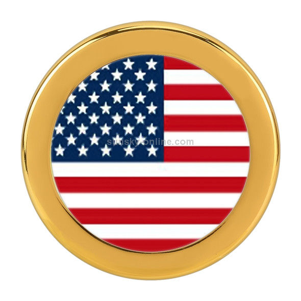 Car-Styling USA Flag Pattern Metal Front Grille Grid Insect Net Decorative Sticker Random Sticker, Diameter: 5.4cm (Gold)