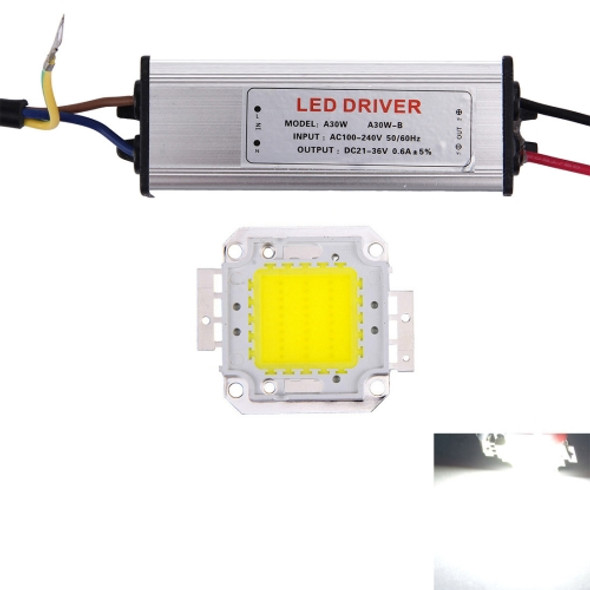 30W 2600LM High Power LED Integrated Light Lamp + 21-36V LED Driver(White Light)