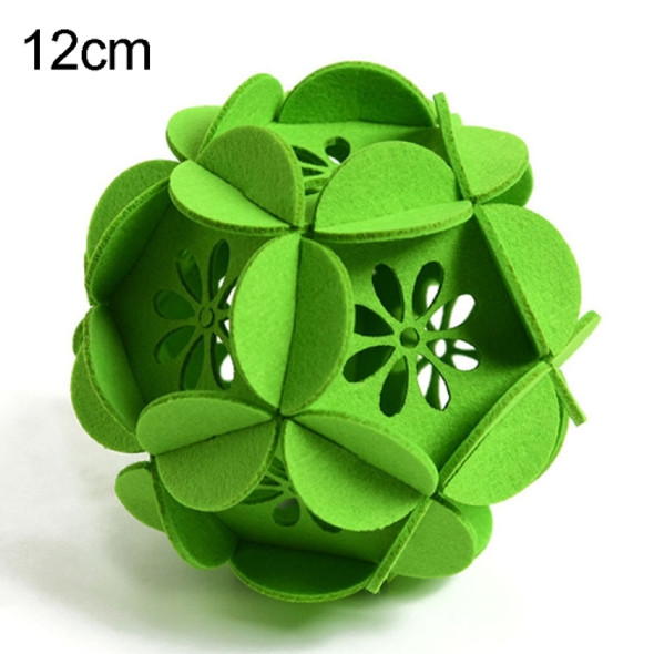 Classroom Decoration Non-woven Flower Ball Three-dimensional Wicker Pendant, Size: 12cm (Green)