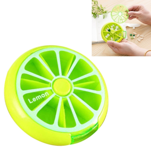 Mini Pill Box Large Capacity Carrying Drug Box Rotating Packing Fruit Pill Box(Green)