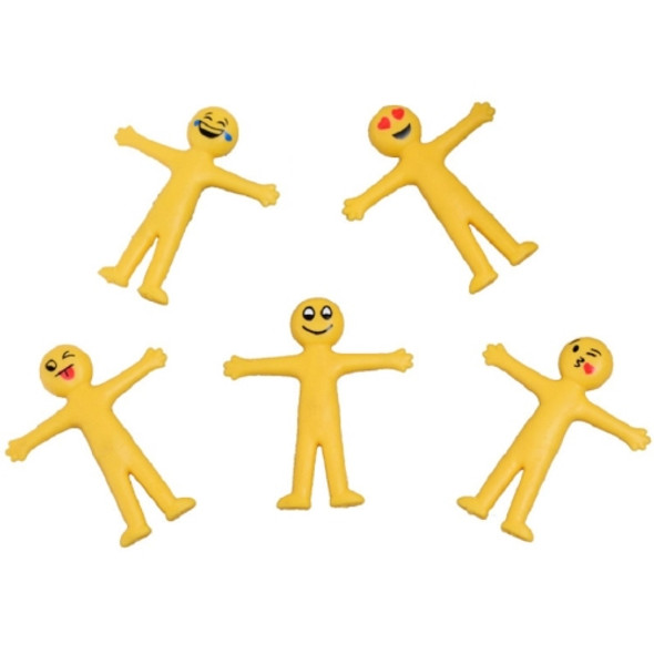 100 PCS Emoji Men Doll Pullable Reduce Pressure Gift Puppet Children Birthday Party Toys, Height:5cm