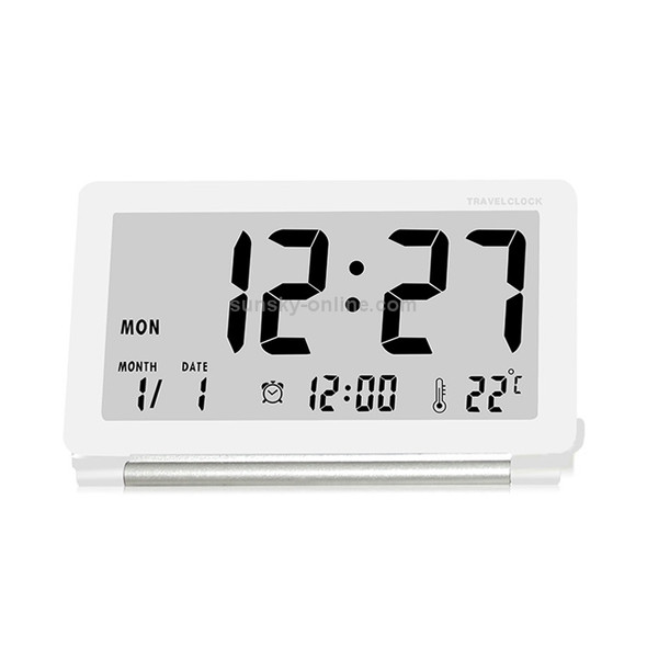 AQ-141 Electronic Alarm Clock Travel Clock Multifunction LCD Large Screen Folding Desk Clock, Random Color Delivery