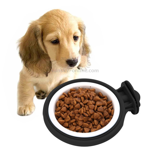 Colorful Fixed Style Suspensibility Detachable Dogs Pet Bowls, Bowl Size: S, 10*3.0*3.0 cm (Black)