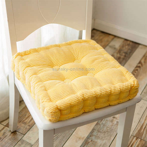 Thickened Square Computer Chair Cushion Floor Mat for Office Classroom Home, Size:43x43cm (Yellow)