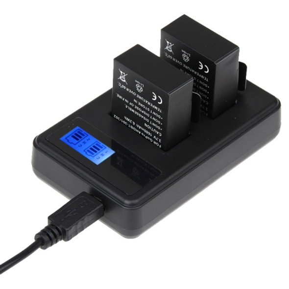 LCD Screen Dual Batteries Charger for GoPro HERO3+ /3 (AHDBT-301, AHDBT-302), Displays Charging Capacity(GP158-B)