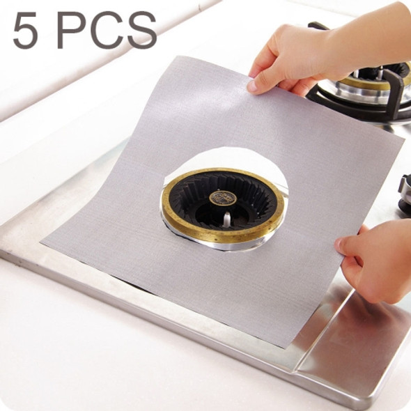 5 PCS Gas Furnace Surface Ultra-thin Fibre Material Stovetop Protective Cleaning Pad, Size: 27*27cm (Silver)