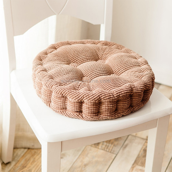 Thickened Round Computer Chair Cushion Floor Mat for Office Classroom Home, Size:38x38cm (Coffee)