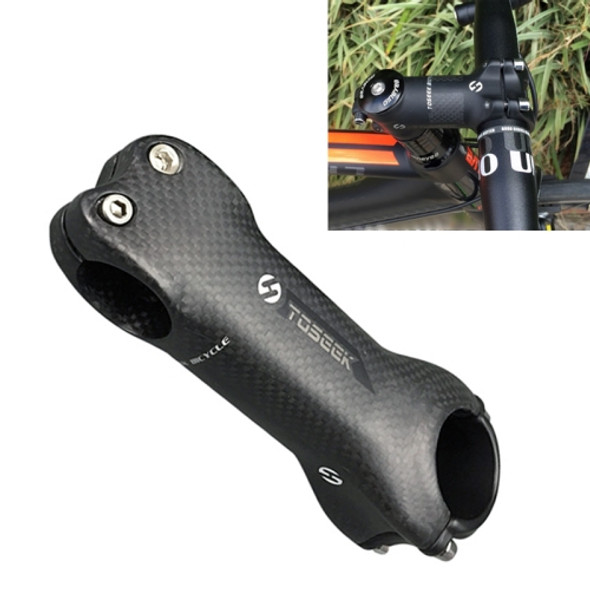 TOSEEK All Carbon Fiber 3KUD Texture Road Mountain Bike Ultra-light Handlebar Stem Riser Faucet, Size: 6 Degree, 70mm (Matte)