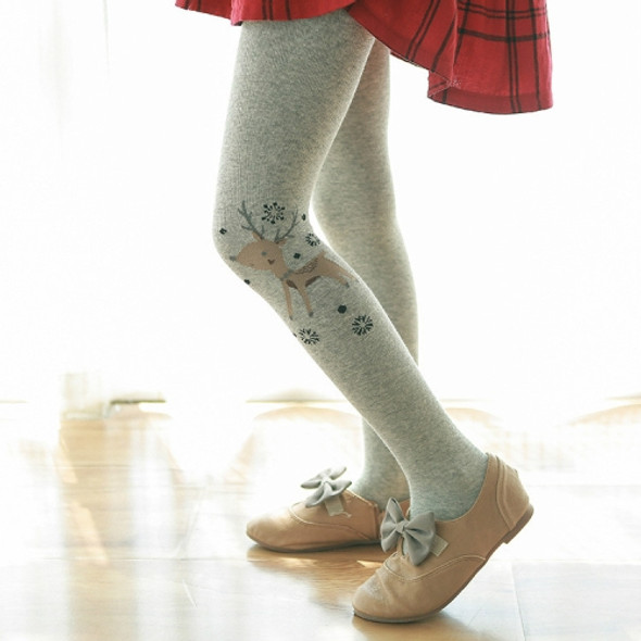 Spring and Autumn Children Cotton Cartoon Fashion Pantyhose, Color:Deer Light Gray(S)