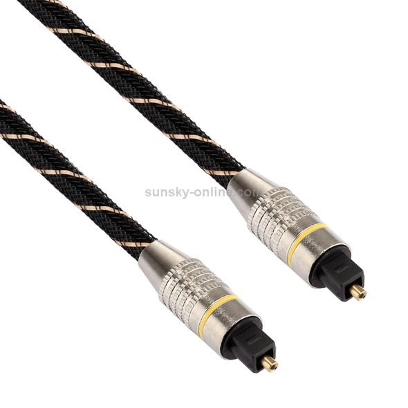 5m OD6.0mm Gold Plated Metal Head Woven Net Line Toslink Male to Male Digital Optical Audio Cable