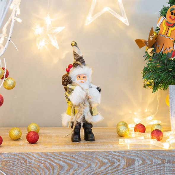 2 PCS Family Holiday Santa Doll Ornament Toy, Size:22cm(Lattice)