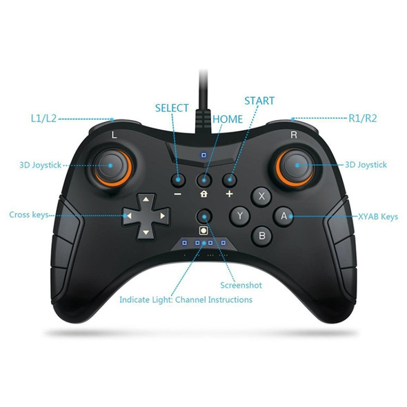 TNS-901 2 In 1 Wired Game Handle Controller for Nintendo Switch Pro