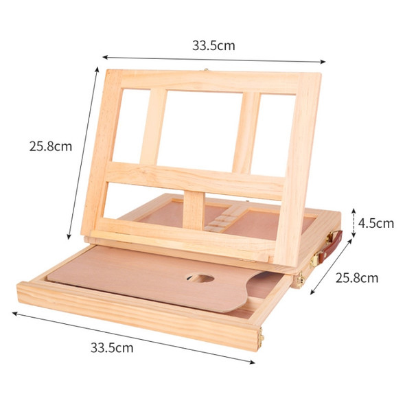 Portable Folding Desktop Wooden Easel for Painting with Drawer