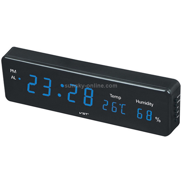 Combinatorial Alarm Clock Practical Digital Hanging Dual-purpose LED Clock, EU Plug(Blue)