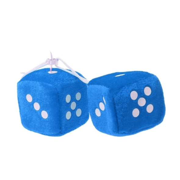 12PCS Fuzzy Doll Sucker Pendant Creative Sponge Dice Rear View Mirror Hanger Car Decoration Styling Accessories Blue, Size:4cmx4cmx4cm