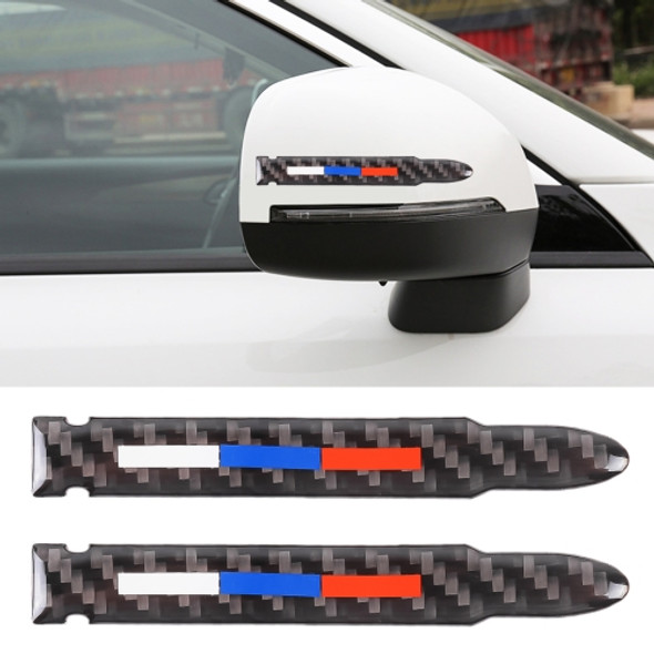 2 PCS Car-Styling White + Blue + Red Rearview Mirror Decorative Strip